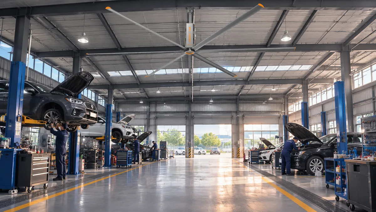 Workshops & Garages cooling and ventilation application